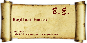 Beythum Emese névjegykártya